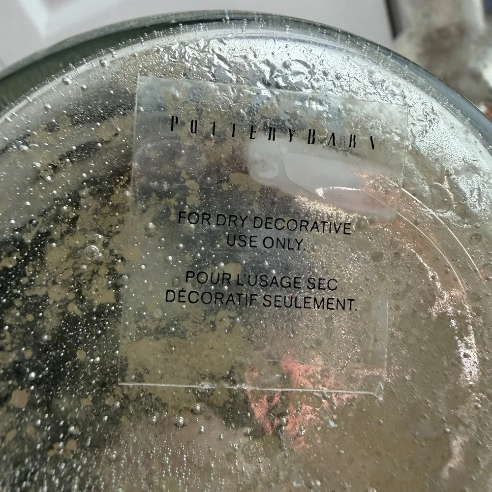 Pottery Barn Lot Of 2 Silver Mercury Glass Vase Bottles‎ Decor Boho Office